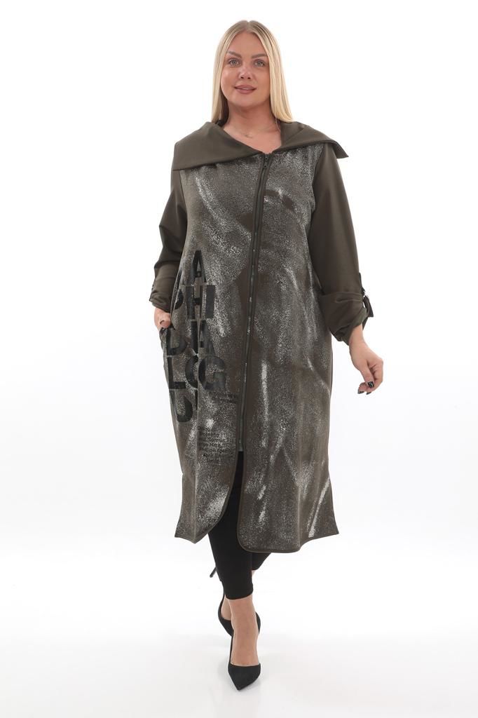 Kadın Büyük Beden Trençkot 22636-1