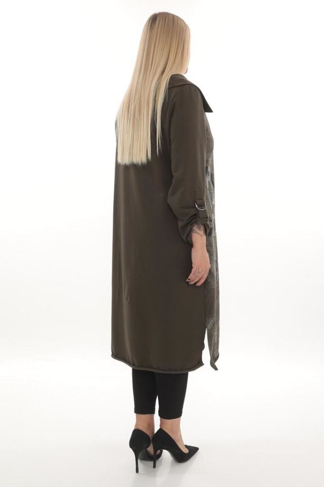 Kadın Büyük Beden Trençkot 22636-1